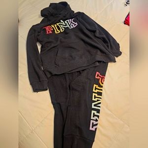 PINK sz m hoodie and sz l joggers